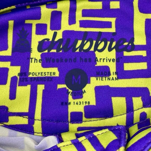 Chubbies Polo Shirt Medium Purple Stretch Performance Preppy Golf Funky - Picture 4 of 9